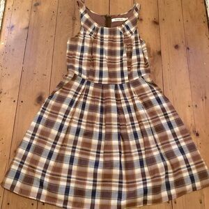 Sunny Girl Brown and Blue Plaid Dress